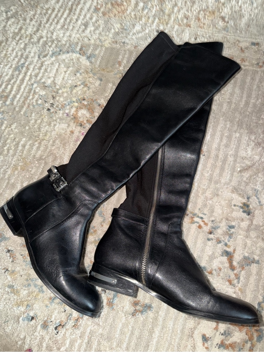 Michael Kors Women's Black Over-the-Knee Zipper Riding Boots